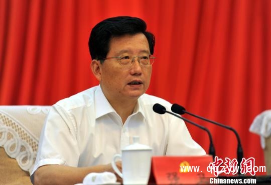 图为中共江西省委书记强卫在会上讲话。　刘占昆摄