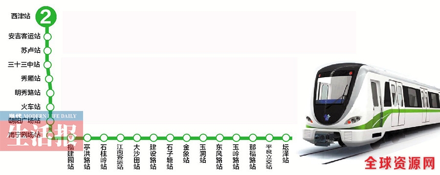 南宁地铁2号延长线车站正式命名 快看都有啥站点