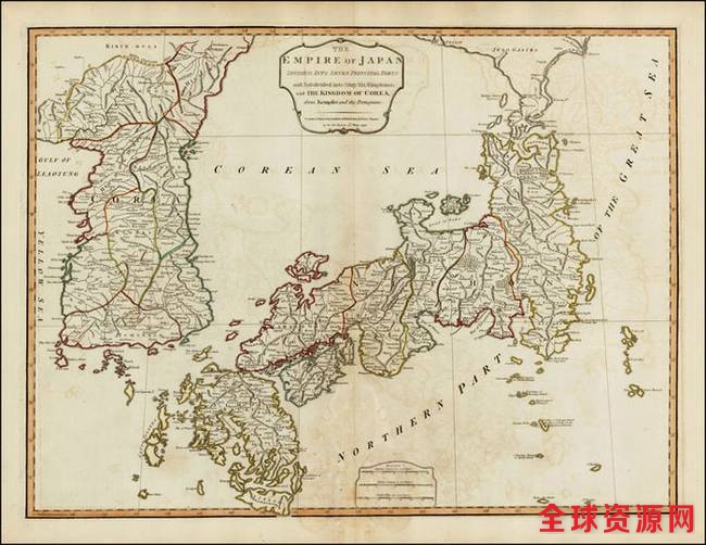 1794年的旧地图中使用了COREA