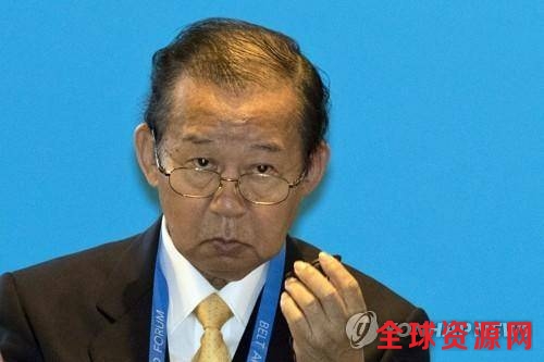 资料图片：日本首相特使、自民党干事长二阶俊博（韩联社/美联社） 