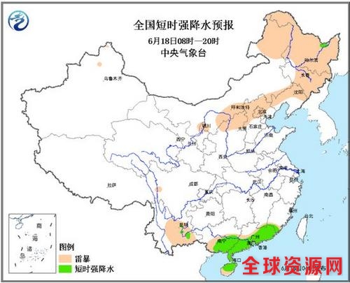 黑龙江吉林等地将有雷暴大风或冰雹云南广东降雨