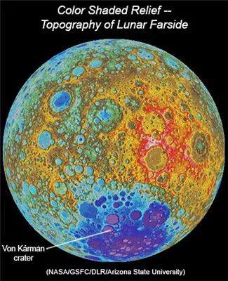冯-卡门撞击坑在月球上的位置（图片来源：NASA）