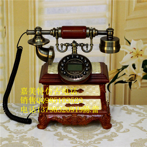 来电显示 仿古电话 欧式电话机 实木古典 蓝屏电话机
