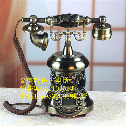 官运亨通系列 仿实木复古老式电话机 古董欧式电话 工艺座机