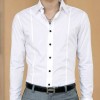 工广州批发订做韩版新款修身版拼色新款男装商务休闲衬衣