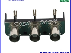 BNC1*3单排双联三孔视频连接器，多路BNC视频连接头图3