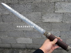 龙泉宝剑刀剑花纹钢锰钢一体唐剑杜丹剑短剑八面汉剑未开刃图2
