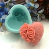 心型玫瑰花手工巧克力硅胶模具 心形玫瑰 手工皂模具