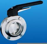 食品级对夹式塑料手柄蝶阀，卫生级蝶阀，概业阀门好