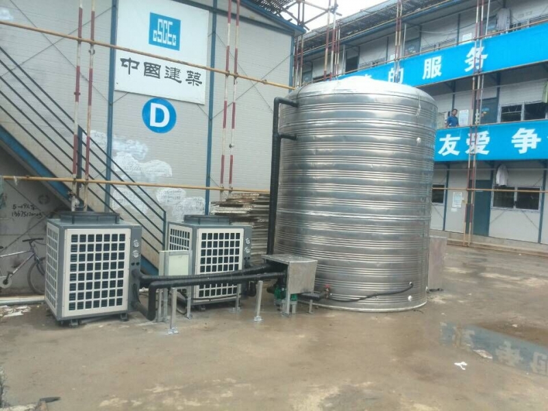 江苏欧贝提供工地员工洗浴空气能热水器工程