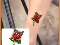 时尚个性防水纹身贴纸批发 妖艳玫瑰花纹身贴图3