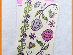 东宏闪粉银纹身贴男女防水持久纹身贴时尚玫瑰花图腾刺青贴图2