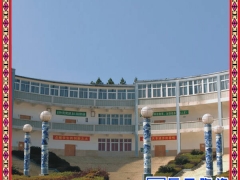 工艺青花山水景秀河山瓷灯柱订做图2