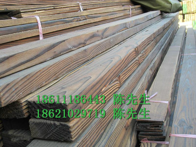花旗松碳化木地板表面碳化木40*130规格板材武汉订做