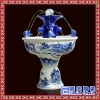 精致装饰陶瓷喷泉  定做青花花卉喷泉厂家