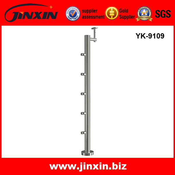 YK-9109 不锈钢立柱 楼梯栏杆 穿杆立柱