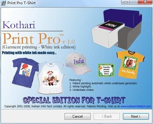 PrintPRO印度白墨T恤打印系统