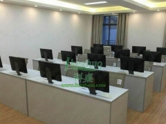 高档部队升降电脑桌 环保免漆优质板电脑桌图1