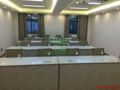高档部队升降电脑桌 环保免漆优质板电脑桌图2