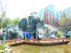 合肥公园春游人造雾造景图1