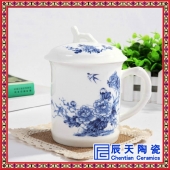 陶瓷茶杯定制  青花瓷手绘茶杯批发