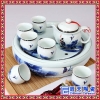 陶瓷茶具青花瓷双层10寸圆形茶盘家用礼品