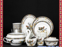 供应陶瓷餐具 景德镇套装礼品餐具 加字加logo定做餐具图3