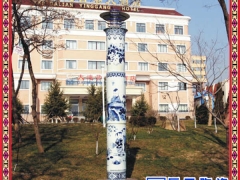 陶瓷灯柱定做厂家 景德镇瓷灯柱手绘 定做加字陶瓷灯柱图3