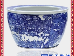 特大手绘青花山水缸 摆件 厂家直销图2