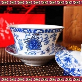 青花缠枝莲陶瓷盖碗带托盘 色釉描金龙盖碗奉茶碗定制