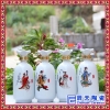 中式复古旗袍陶瓷酒瓶定制批发 彩绘江南水乡30斤色釉酒坛