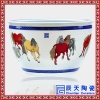 景德镇陶瓷花盆金鱼缸 水族箱 手绘荷花缸碗莲睡莲缸