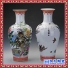 景德镇陶瓷花瓶客厅摆件粉彩花鸟现代家居装饰品插花