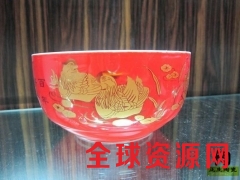 厂家销售百寿字韩式碗 红寿碗 丧事礼品寿碗定做价格图2