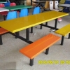 学校饭厅玻璃钢餐桌椅广东鸿美佳厂家提供尺寸和批发价格