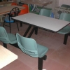 公司食堂常用塑钢餐桌椅广东鸿美佳工厂专业加工生产
