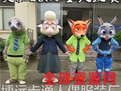厂家直销卡通人偶服装疯狂动物城狐狸尼克兔子朱迪树懒羊市长图2