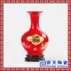 定制中国陶瓷花瓶 中国红陶瓷葫芦描金花瓶 纪念收藏品