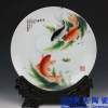 仿古五彩人物大瓷盘 瓷盘摆件中式花鸟装饰盘子挂盘