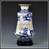 景德镇陶瓷花瓶瓷器名家手绘仿古青花瓷客厅瓷瓶摆件镂空花瓶