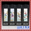 景德镇陶瓷粉彩仿古瓷板画富贵长寿 中式装饰画玄关走廊壁画