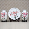 景德镇陶瓷 花瓶三件套 简约现代家居摆件插花装饰品