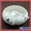 手绘荷花陶瓷工艺烟灰缸礼品青花瓷烟灰缸家居摆件