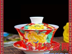 景德镇手绘青花瓷盖碗大号三才杯茶碗陶瓷功夫茶具 手绘盖碗茶杯图2