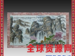 万里长城 陶瓷砖雕刻壁画 迎门墙 庭院企业背景墙 沁园春雪图3