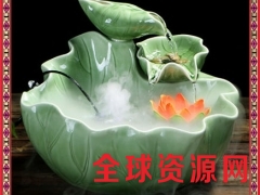 景德镇中式风水轮陶瓷鱼缸流水喷泉摆件客厅家居桌面家用加湿器图2