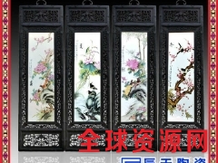 中式雕刻陶瓷装饰陶瓷瓷板画瓷版画家居装饰画春夏秋冬花卉图2