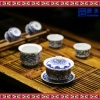 青花瓷玲珑茶具套装蜂窝镂空陶瓷功夫茶具冰晶蜂巢茶壶