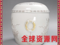 陶瓷高温防潮骨灰盒 大号龙凤呈祥骨灰罐子殡葬用品 丧葬捡骨罐图2