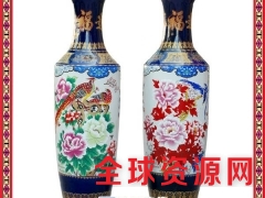景德镇陶瓷大号手绘落地花瓶五彩瓷山水锦绣前程大客厅装饰摆件图2